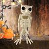 Halloween Skeleton Owl Decoration Realistic 12" Skeleton Animal Figure Plastic Owl Bone Model for Haunted House Party Decor