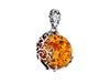Silver Lightning Pendant with Amber Women' Silver Lightning Pendant