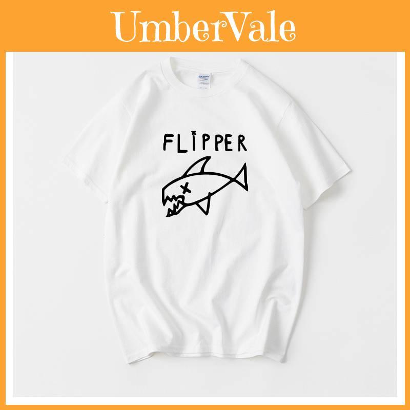 Rock Style Short Sleeve T-shirt For Men And Women Comfortable Loose Fit White Design