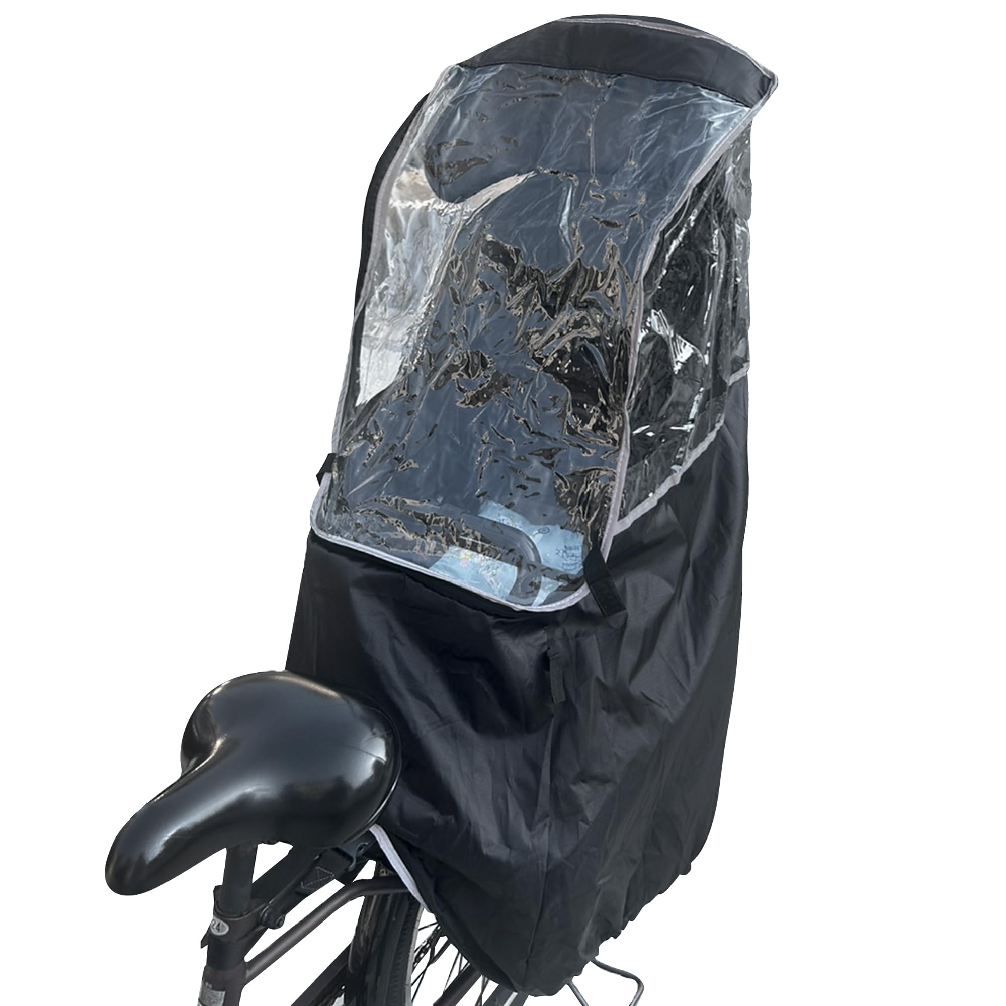 

Rear Bicycle Child Seat Rain Cold with Transparent Easy to Install and Includes Storage Bag [smile mode] Cover, Waterproof, Protection, Breathable, чёрный