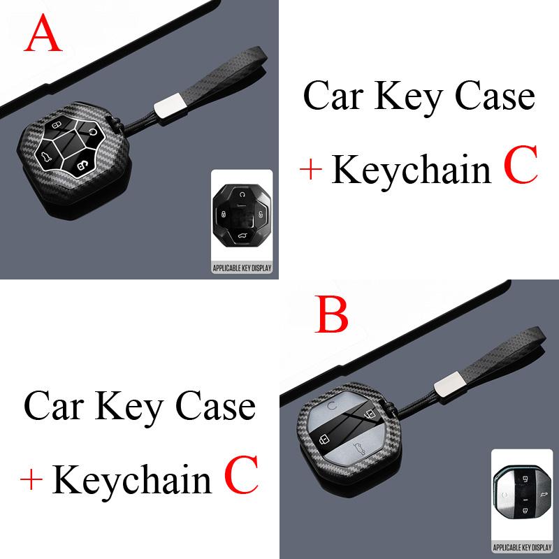 

Carbon Style ABS Car Key Case Cover Fob for Jetour Traveller T1 T2 2025 2026 Freedom Freer Remote Shell Keychain Holder B Style