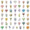 50Pcs/Set Beautiful Flowers. Romantic Bouquets Series 02 PET Stickers Waterproof DIY Fashion Doodle Decals Stickers