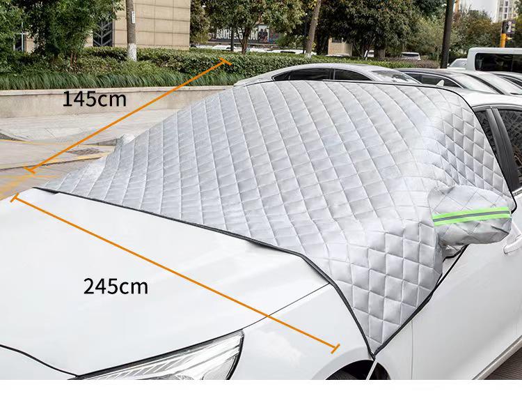 Magnetic Car Windshield Snow & Sun Cover: Dustproof, Heat-Insulating Half Sunshade