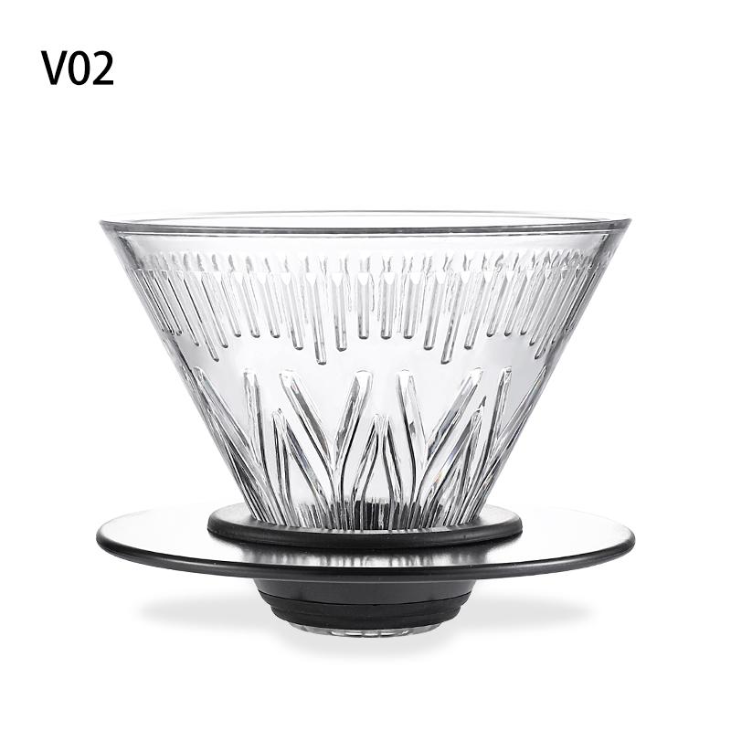 YRP Portable Coffee Filter Cup coffee dripper pour over V&60 White, black, silver gray V01/V02 quality reusable filters