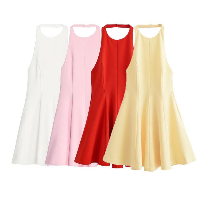 Kaslead New Arrival Women's Clothing Fashion Style Fashion Wave Decoration Hanging Collar Dress 2858777