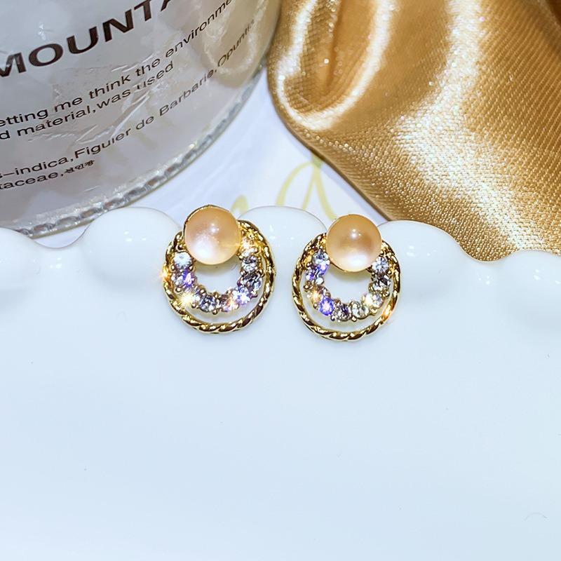 Silver Needle Opal Earrings Love Flower High-end Stud Earrings Earrings Pendants Niche Earrings Jewelry