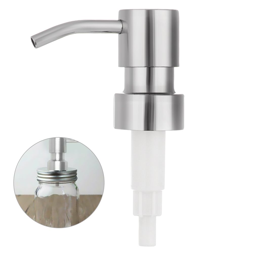 1PC Stainless Steel Soap Pump Liquid Lotion Dispenser Bottle Head Replacement Jar Tube Nozzles