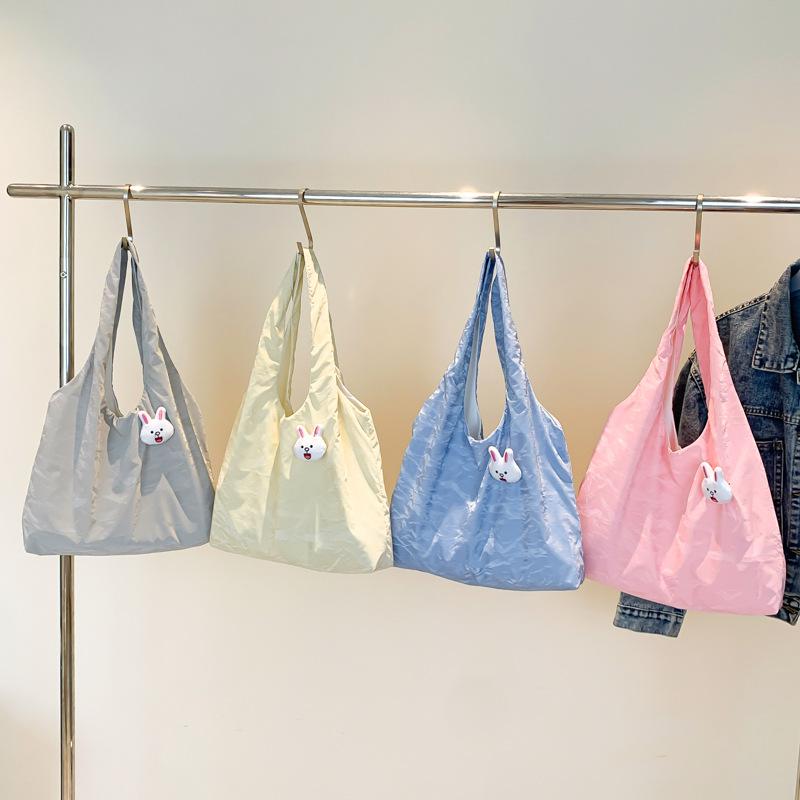 Fashion single shoulder portable quicksand vest bag fashion casual satchel canvas bag large capacity contrasting color women