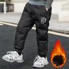 3-14 Years Children Cotton Pants Winter Thick Warm Long Down Pants Boys Windproof Pants Kids Sweatpants Teenagers Trousers