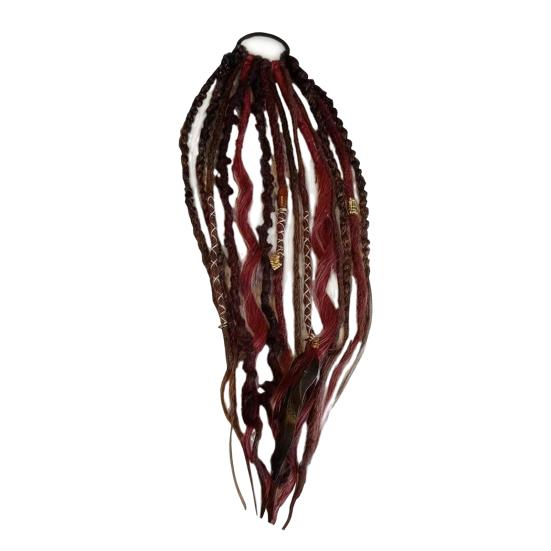 Yousheng Boho Braided Ponytail Extension with Hair Tie Hand-Braided Dreadlock Hair Extensions Long Braids Dreadlocks Wig for Women