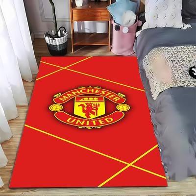 Roter Teppich mit Manchester United Logo Design für Heimdekoration Geeignet für den Einsatz als rutschfeste Unterlage für Wohnzimmer Schlafzimmer Sofas
