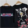 Hot Anime Bleach Ichigo Kurosaki Graphic Cotton T-shirt Unisex Short Sleeve Fashion Brand Tee Luxury Casual Vintage Tees
