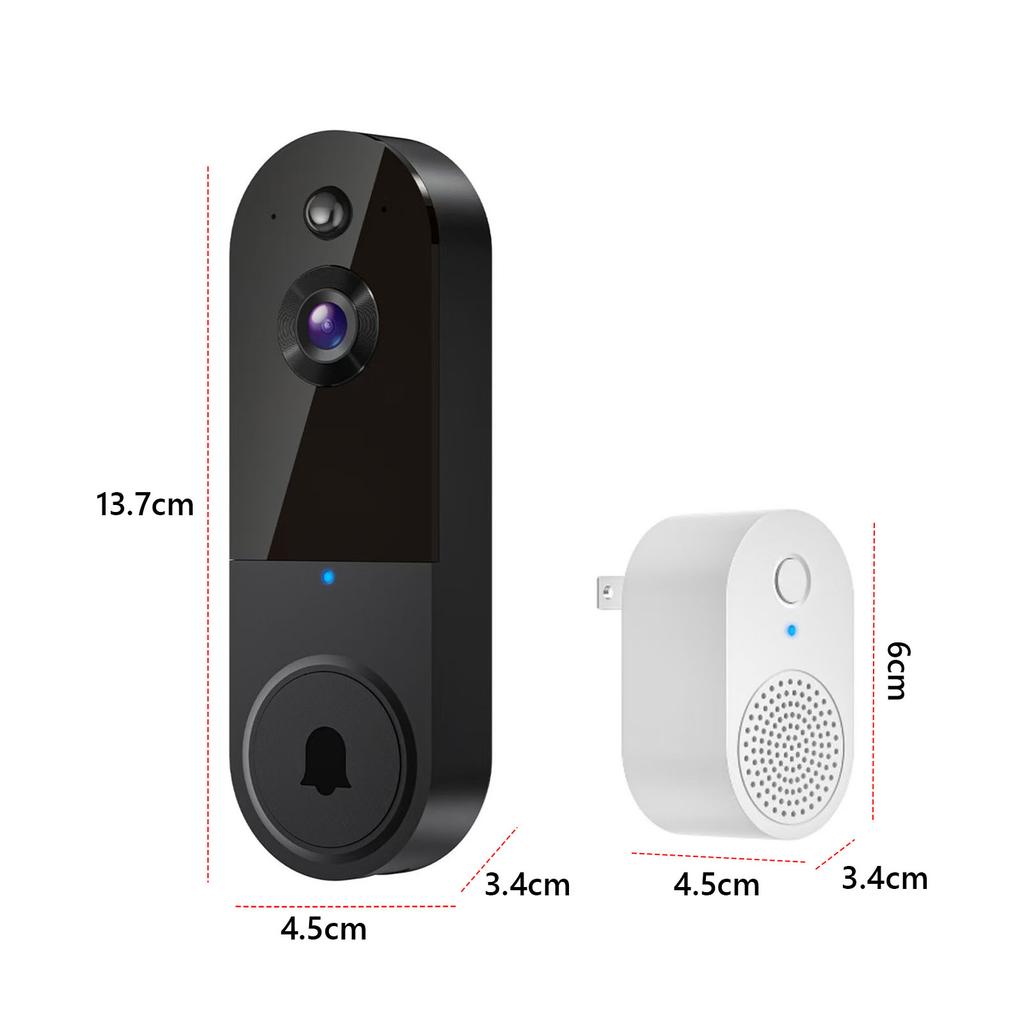 Smart Monitoring Doorbell with Mic & Speaker Night View Camera Waterproof Electronic Doorbell Camera for Home Safety Protection