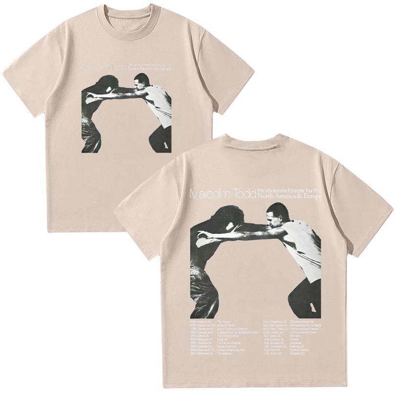 Malcolm Todd The Wholesome Rockstar Tour Pt.2 T-shirt Unisex Vintage Lata 90. T-shirt Streewear Męski i Damski Bawełniany Top z Krótkim Rękawem