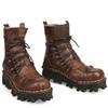 Autumn and Winter Men's Leather High Top Desert Short Boots, Motorcycle Boots, Thick Soled Punk Leather Boots