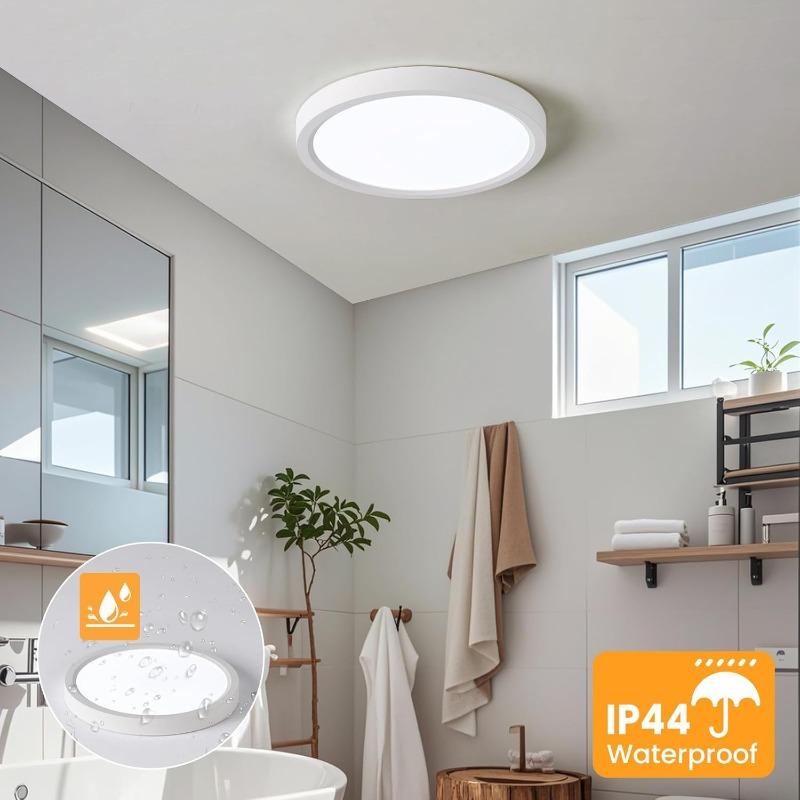 23cm LED Ceiling Light Bathroom Light 24W 2664lm 120W Equivalent 6500K Cool White IP44 Waterproof Small Modern Ultra Thin Round Flush for Kitchen