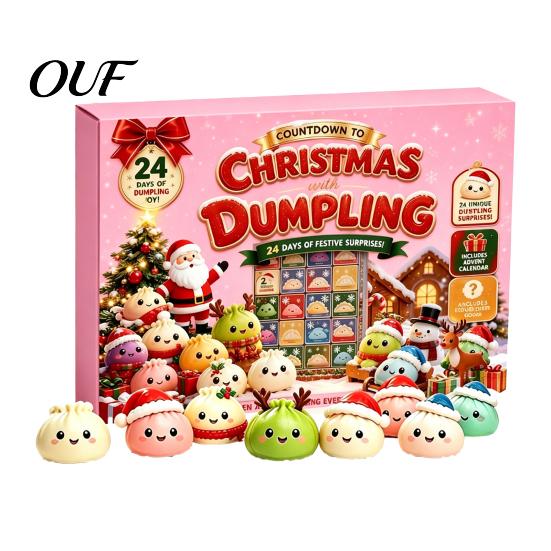 Christmas Advent Calendar Squeeze 2026, 24 Days Mini Dumpling Stocking Stuffer for Adults Figures Countdown Calendar, Stress Relief Sensory Toys Kids