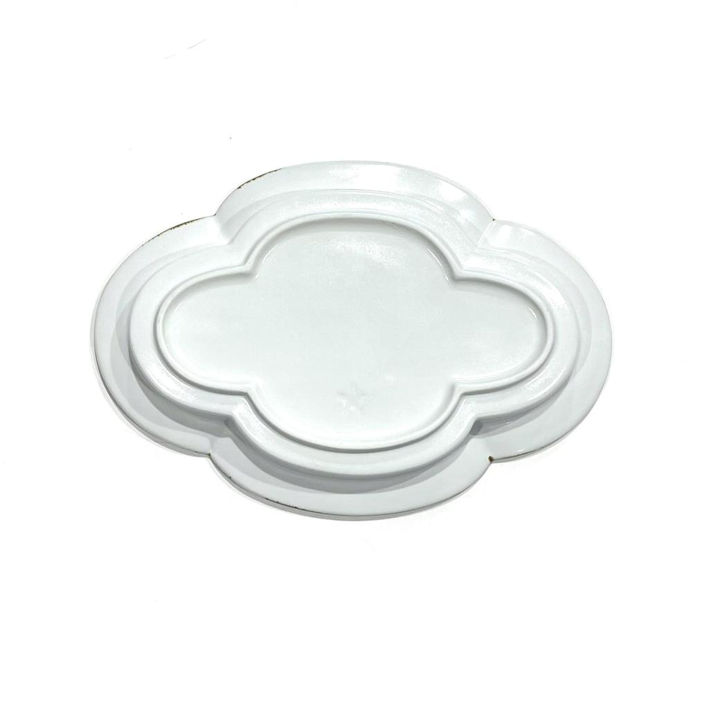 24to3 Plate, Side Plate, Irregular Shape Plate, Rusted White Matte Rim, Mokko Plate, Medium, White