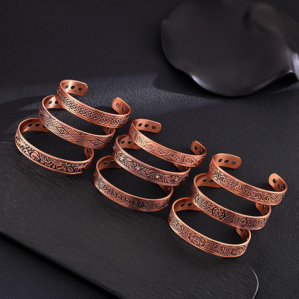 Purple Copper Magnet Bracelet - Adjustable Pure Copper Hand Jewelry