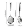 1Pcs Stainless Steel Colander Filter Spoon Multifunctional Oval Oil Skimmer Scoop Long Handle Ramen Scoop Kitchen Utensils