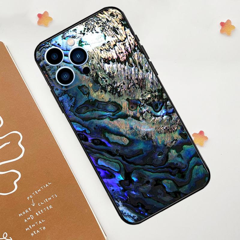 Abalone Shell Phone Case For iPhone 17 Pro Max 14 11 15 16 Pro Max 12 13 mini 16 Plus 16e 17 Air Funda