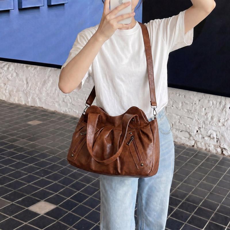 Vintage Women's Large Capacity Shoulder Bag Women's Portable Tote Bag