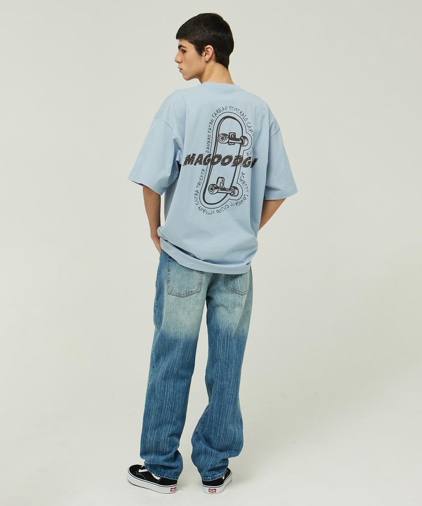 MAGOODGAN Swagver 3578 Skateboard Oversized Off-White Short Sleeve Tee