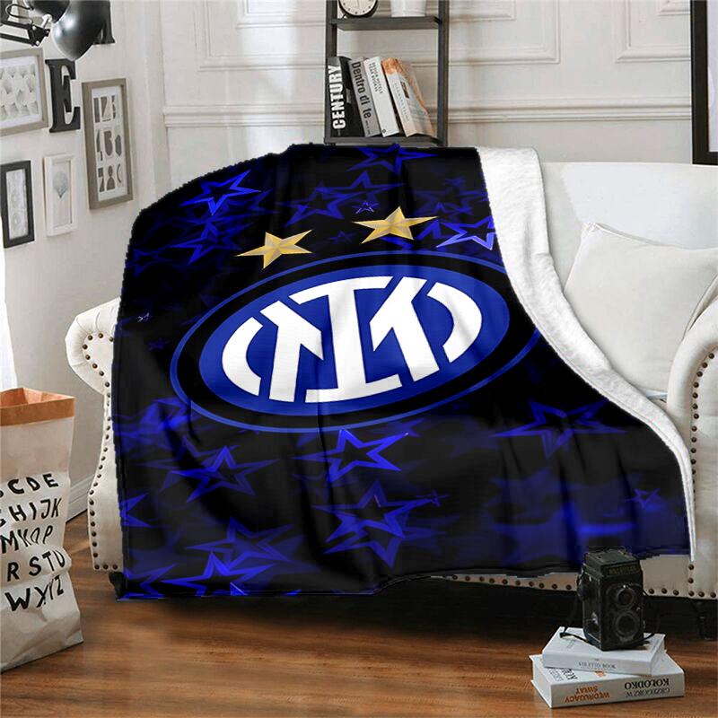 1 Stück Decke Inter Mailand Logo 1 Print Design, Leichte Decke für Sofa, Bett - Weich & Warm, Geschenk für Alle Jahreszeiten wie Weihnachten, Halloween