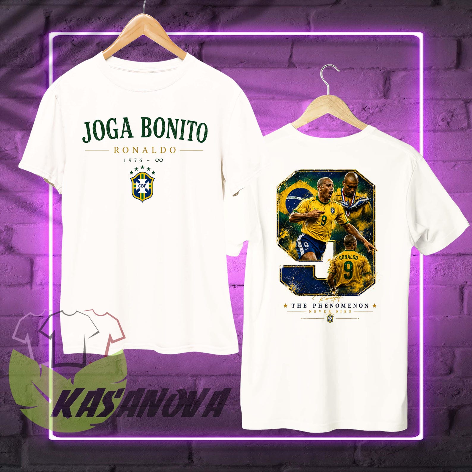 Ronaldo R9 Vintage Graphic T-Shirt, Joga Bonito Brazil Soccer Tee, Football Theme Shirt XL