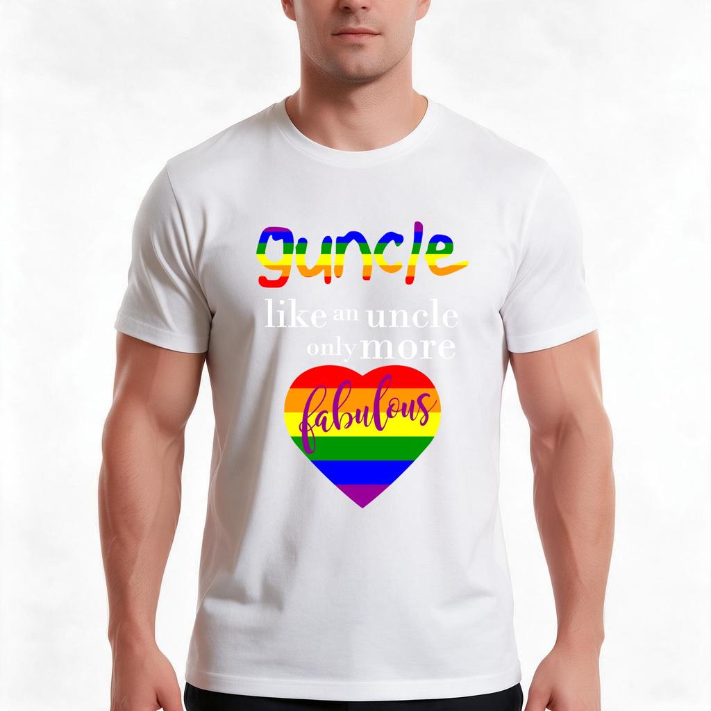 Guncle Fabulous Tshirt Summer Casual Cotton Tee Oversized Streetwear Tops Vintage Graphic Print Loose Fit Short Sleeve