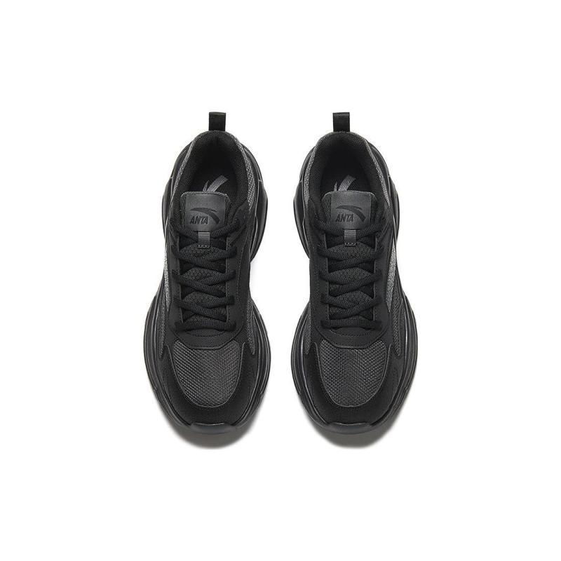 Anta Chao Bai GZ Shock Absorbers With Slip Resistant And Abrasion Resistant Properties Low Top Casual Shoes Men's Black Sneakers 112348812-4