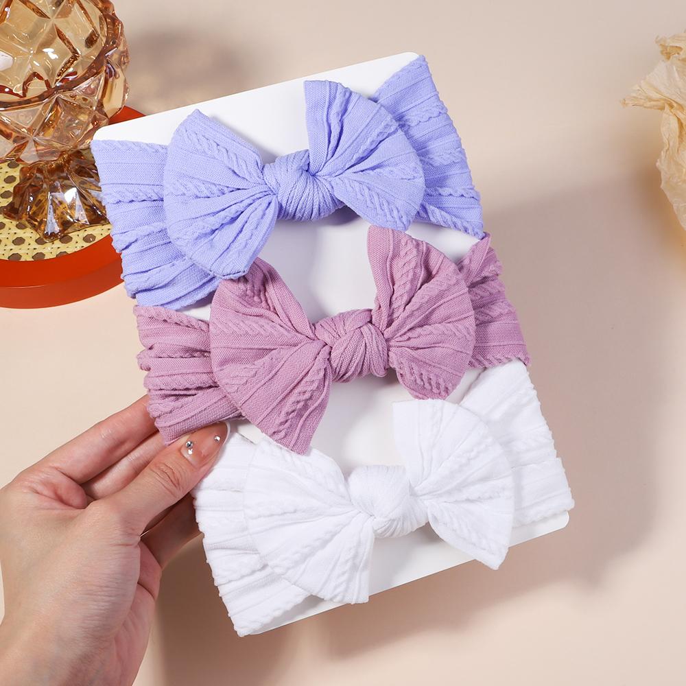 3 Stück Mädchen Zopfmuster Turban Baby Schleifen Stirnbänder Für Kinder Elastische Kinder Haarbänder Neugeborene Kleinkind Kopfwickel Haarschmuck Qualität