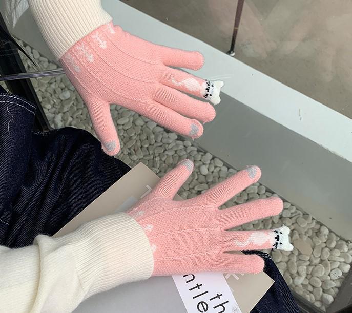 Koreanische Winter-Fingerlose Wollhandschuhe für Damen - Warm, Winddicht, Touchscreen-freundlich