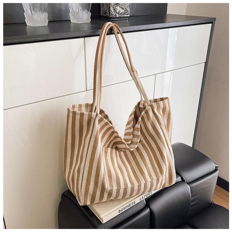 Niche Contrasting Striped Bucket Bag, New Trendy Shoulder Messenger Bag, Fashionable Large-capacity Tote Bag