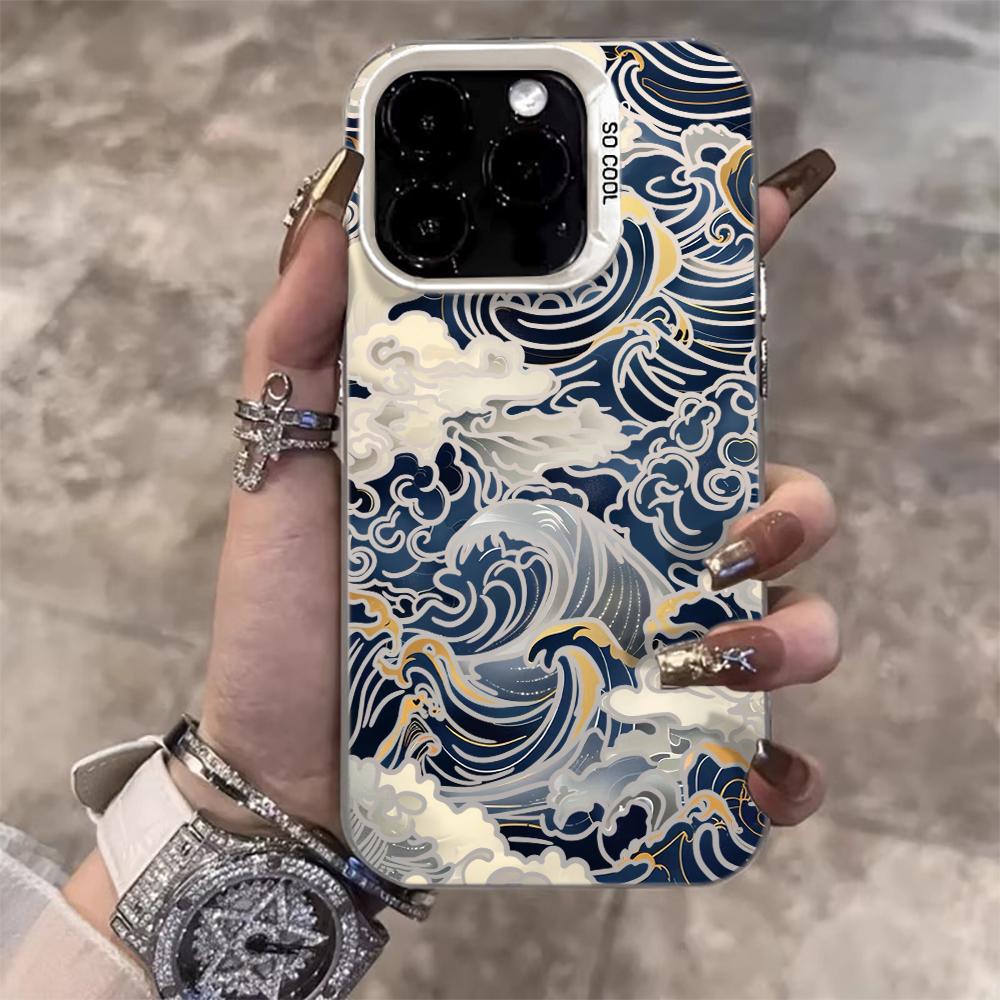 Art Waves Cool Fashion Phone Case For iPhone 17 Pro Max 17e 16e 15 17 Air 14 13 12 11 Pro Max 8 Plus X IMD Shockproof Cover