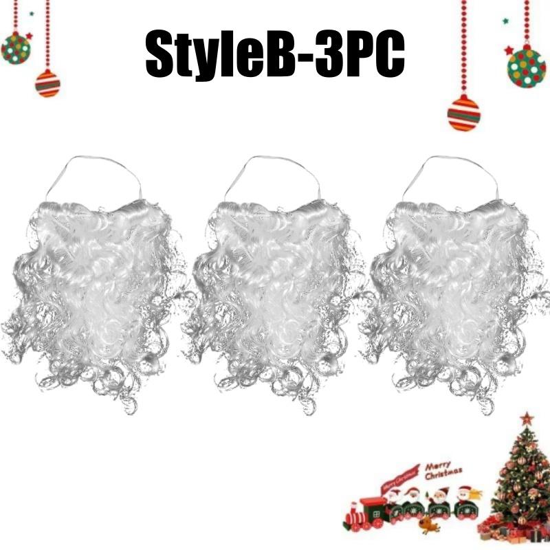 Santa Claus Beard Realistic White Fake Beard for Adults and Kids Costume Accessory Christmas Party Decoration Role Play Prop