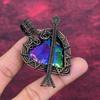 Titanium Druzy Pendant Copper Wire Wrapped Gemstone Jewelry Handmade Pendant