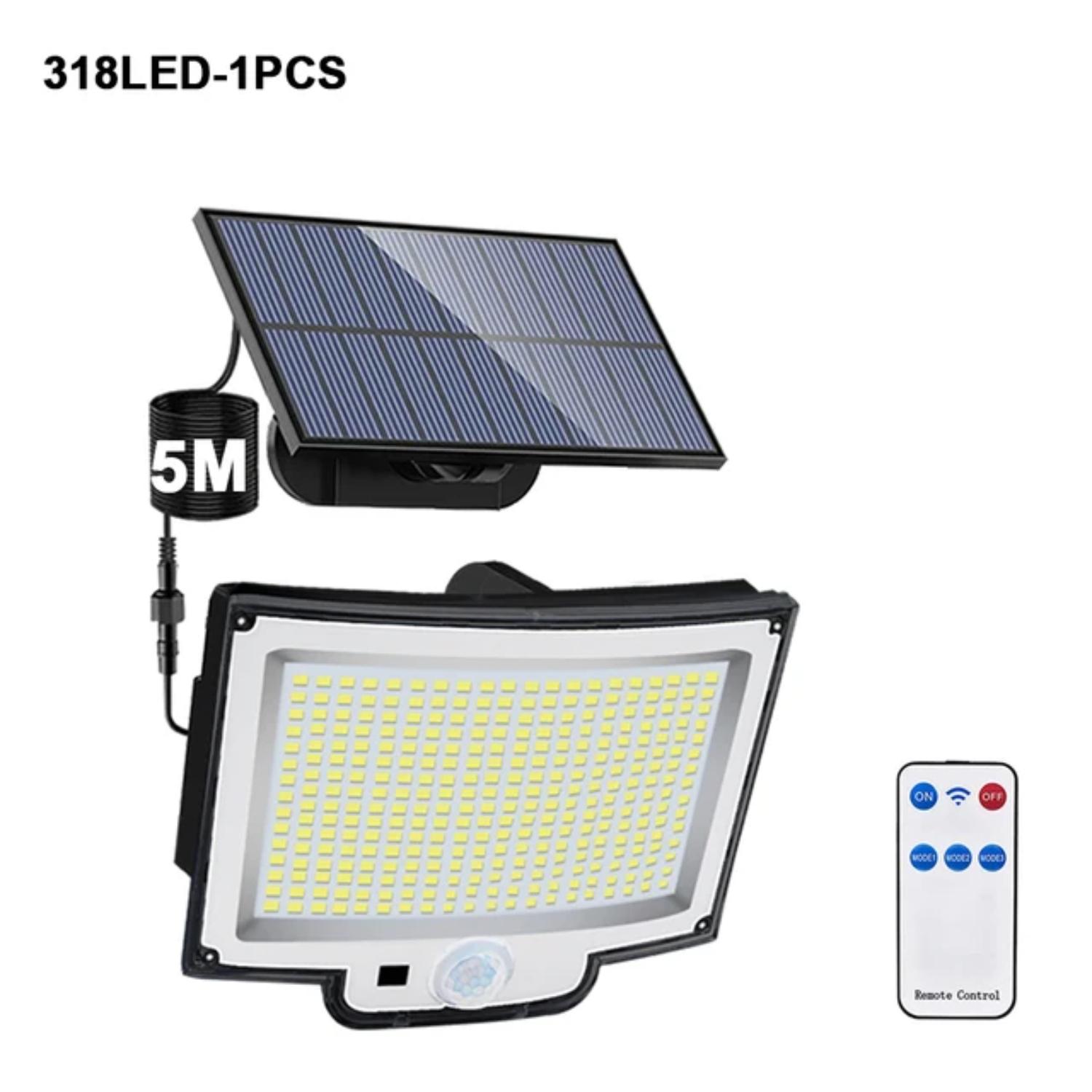 

Новий 106/318 LED Сонячний Ліхтар Вуличний 328 LED Прожектори IP65 Водонепроникний Датчик Руху Людина Сонячні Прожектори Безпеки 3 Режими