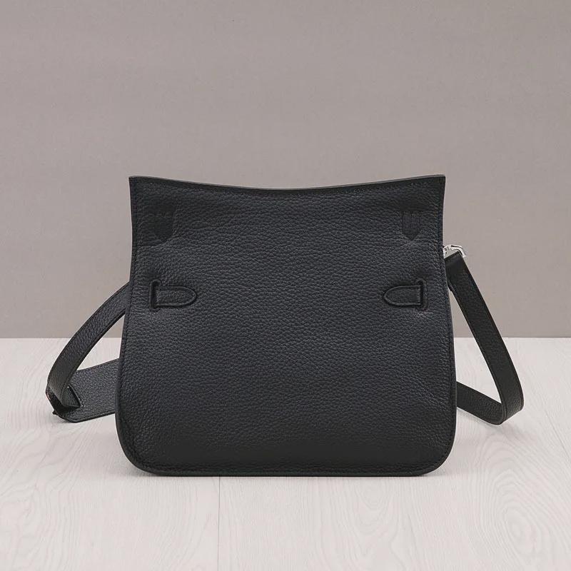 Leder Platinum Lock Tasche - Rindsleder mit Lychee-Narbenmuster Schulter- & Messenger-Stil