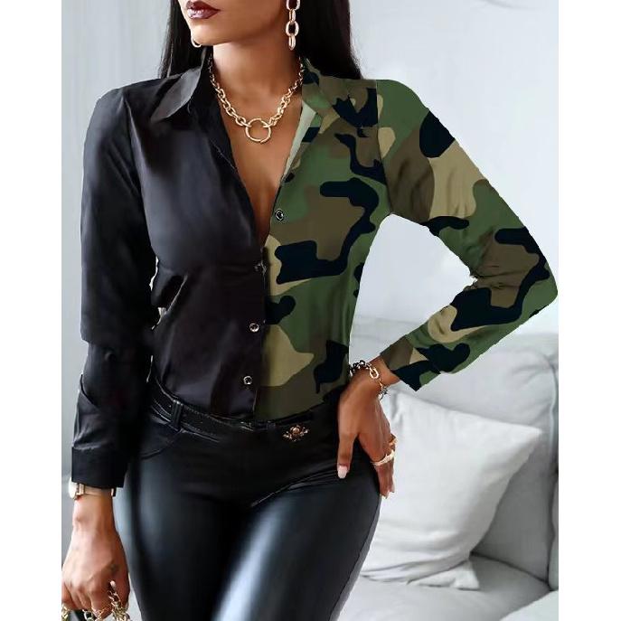 Jarní a podzimní novinka Dámské Univerzální Dlouhý rukáv Každodenní Business Dojíždění Elegantní Pohodlí Sexy spodní košile Top