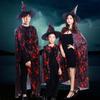 Black Halloween Blood Costume Cosplay Props Horror Cape Terrifying Witch Cloak Hat Set  Decoration