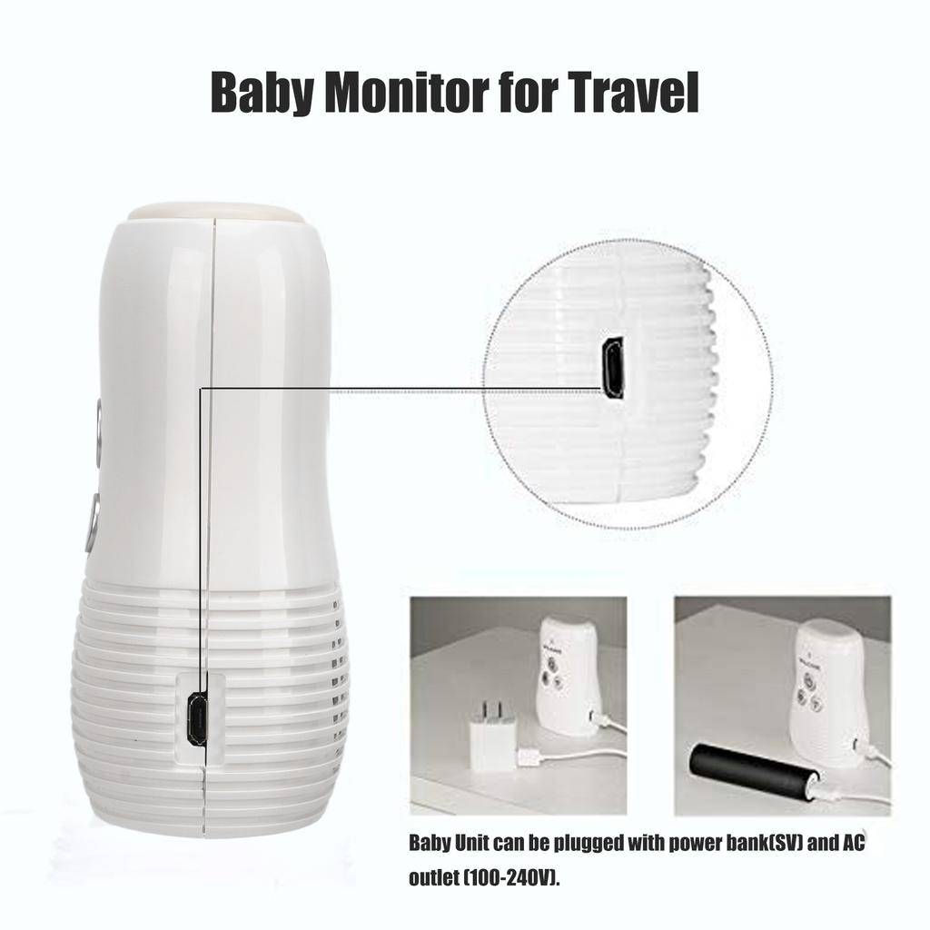 2.4GHz Wireless Audio Baby Monitor Two Way Intercom Baby Care Monitor with Night Light 100‑240V