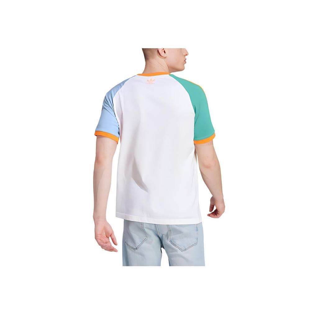 Adidas Originals Trefoil Enjoy Raglan Tee Striped Sports Short Sleeve T-Shirt Men Tops White IT8190