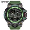 SANDA 3133 Sports Men's Electronic Watch Multi functional Dual Display Waterproof LED to Timing Men's Electronic Watch