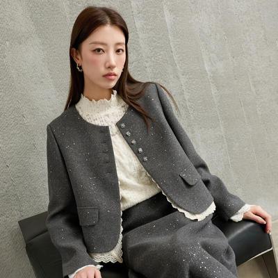 Sancai Plus Size Women's Winter Wool Blend Short Coat