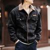 Men's Retro Winter Denim Jacket with Lambswool Lining - Trendy, Handsome, and Warm Cotton Outerwear
