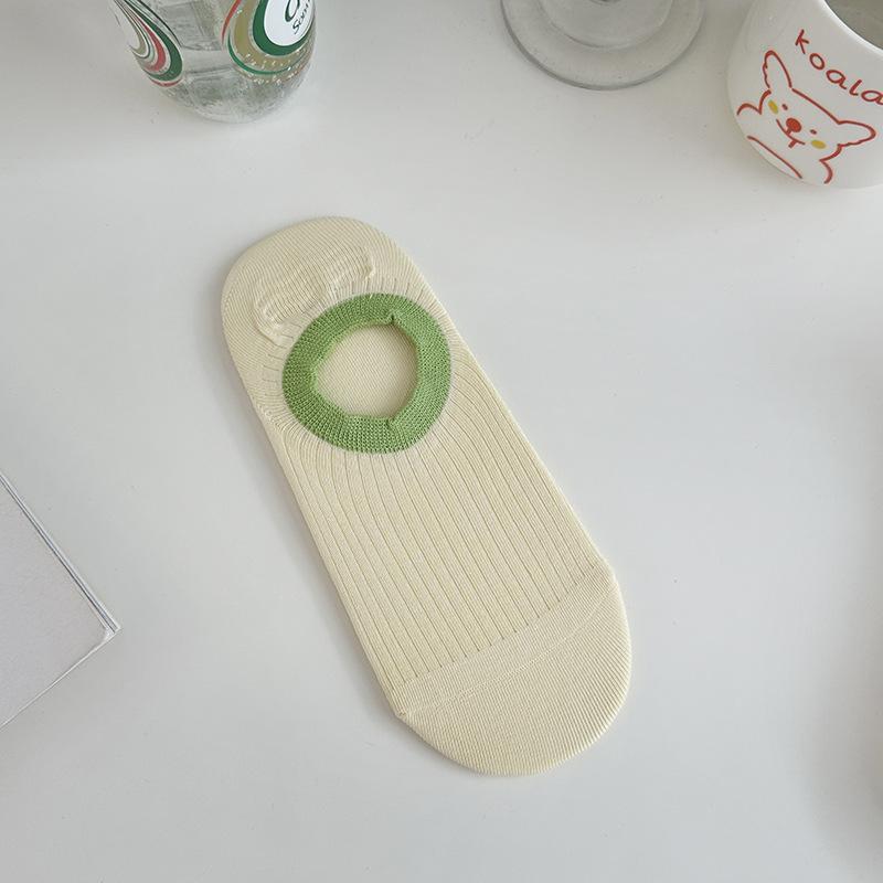 Ice Cream Boat Socks ~ Sweet And Cute Heel Socks Simple Candy Color Breathable Sweat-Absorbing Invisible Socks