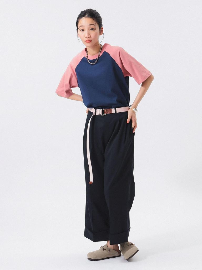 BEAMS BOY S/S TEE [Special Order] SCREEN STARS Two-Tone Raglan T-Shirt, Women's, Navy, Free Size