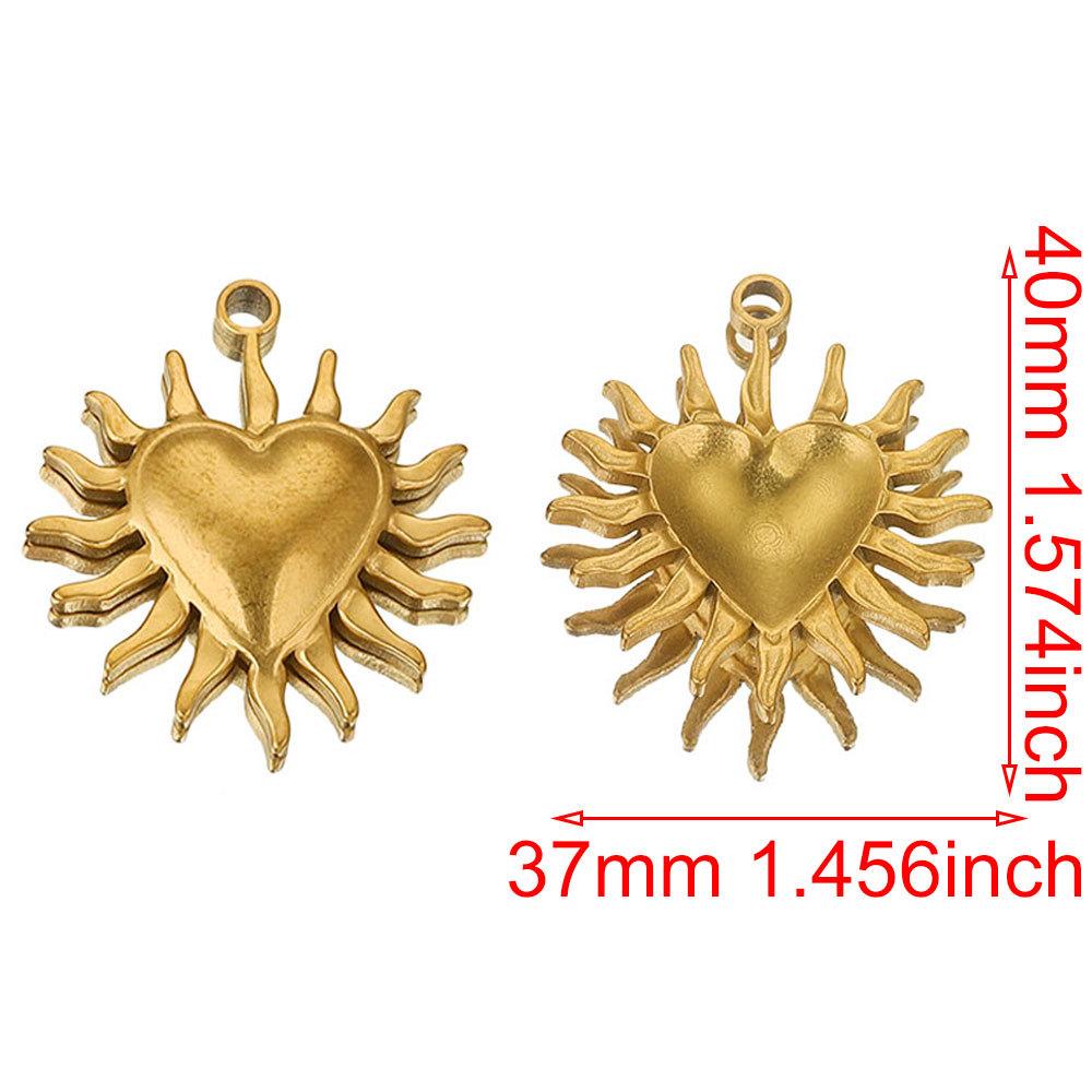 3pcs/Lot Vintage Stainless Steel Smiley Sun Moon Pendant Stainless Steel DIY Pendant Necklace Handmade Accessories