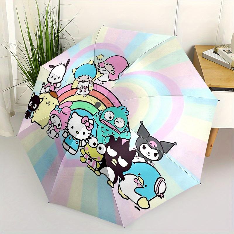 

Hello Kitty, Sanrio Automatic Open/Close Umbrella-Cute Umbrella with Cute Design, Portable 3-Fold Compact Umbrella for Men & Women, Hallowee